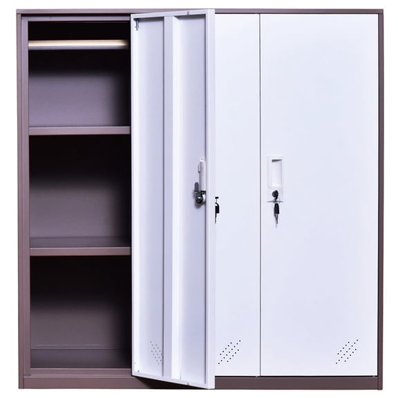 Mecolor Furniture White Floor Standing home office 3 door steel storage Cabinet warehouse gym Metal Locker