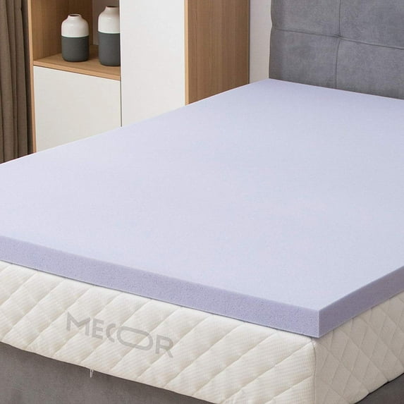 Mecor 3" 3 inch Queen Size Gel Infused Memory Foam Mattress Topper-Flat Design Bed Mattress Topper for Side, Back, Stomach Sleepers-CertiPUR-US Certified/Purple