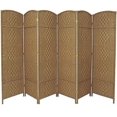 thumbnail image 1 of Mecor 6 ft. Tall-Extra Wide-Diamond Weave Fiber Room Divider,Double Hinged,6 Panel Room Divider/Screen, Room Dividers and Folding Privacy Screens 6 Panel, Freestanding Room Dividers-Natural, 6 Panel, 1 of 5