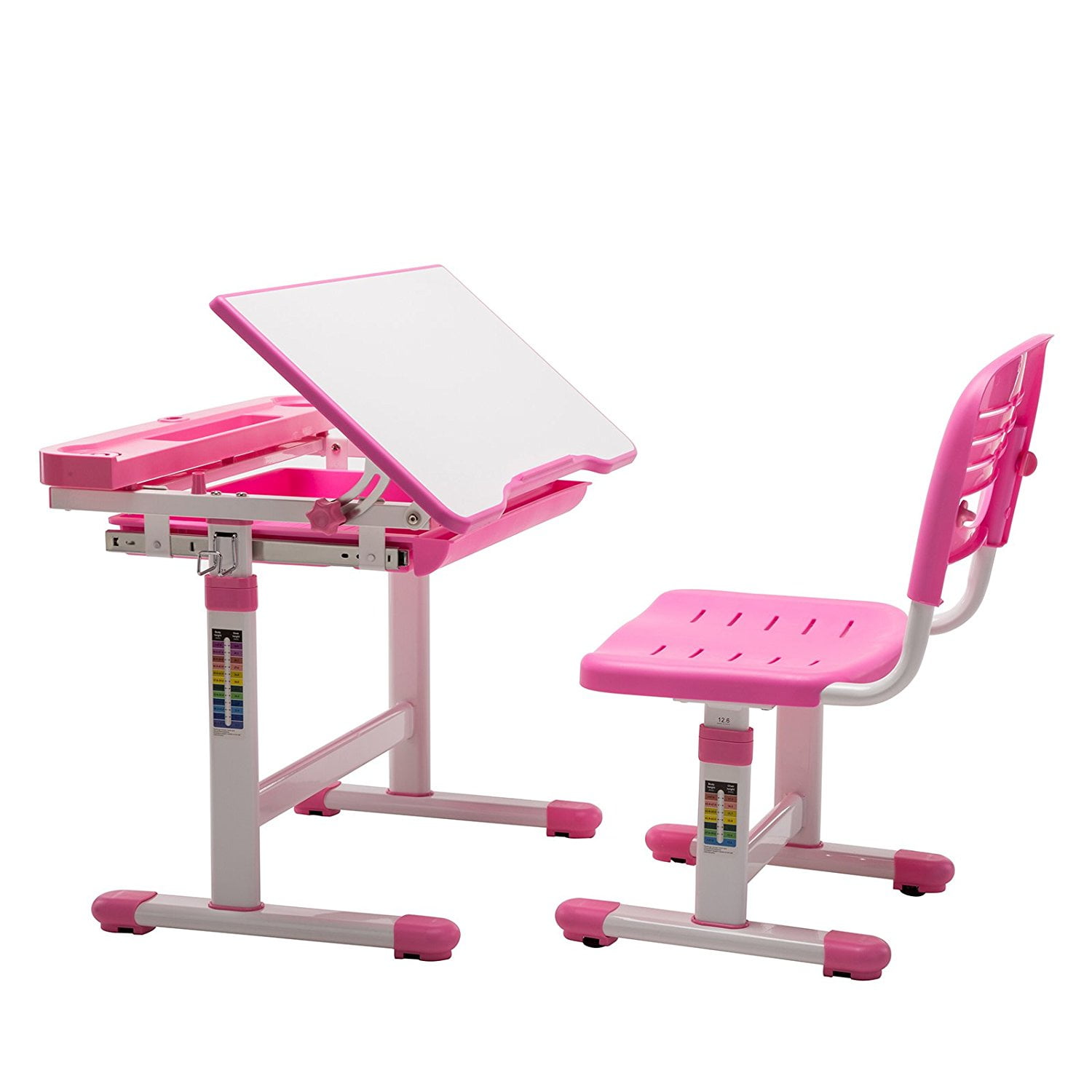 Mecor Children's Desk and Chair Set Adjustable Kid's Study Table with Adjustable Desktop
