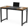 thumbnail image 1 of Mecor Computer Desk 47" Sturdy Writing Table for Home Office, Modern Simple Style PC Desk with Splice Board, PC Laptop Sturdy Table Workstation for Home（Middle Black）, 1 of 5