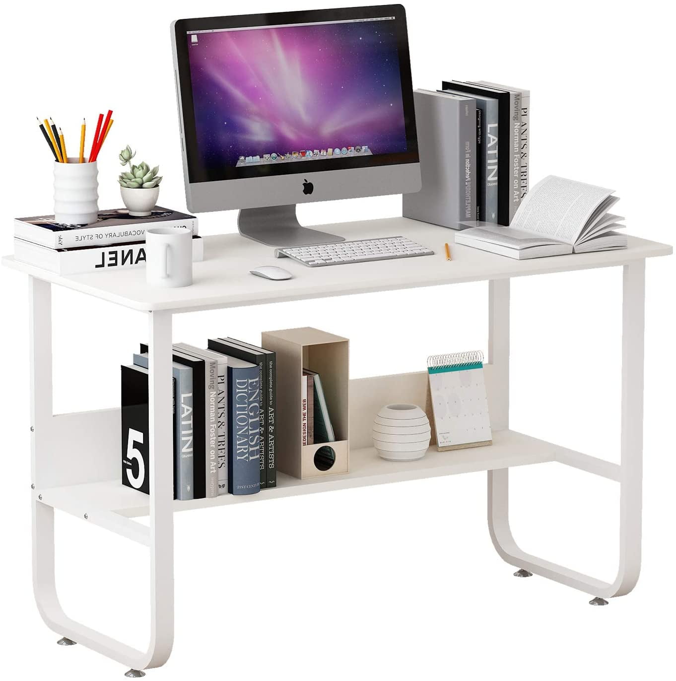 Mecor Computer Desk Modern Economic Writing Table for Home, U Shape