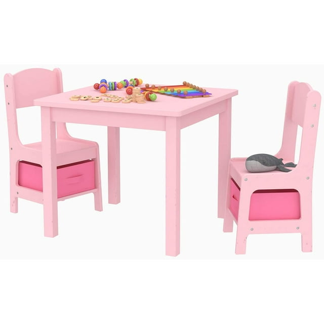 Mecor Kids Table and Chair Set with 2 Storage Boxes, Children Play Desk