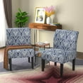 thumbnail image 1 of Mecor Modern Armless Accent Chairs Set of 2, Upholstered Fabric Dining Chairs w/Solid Wood Legs for Dining Living Room Sofa - Sapphire, 1 of 7
