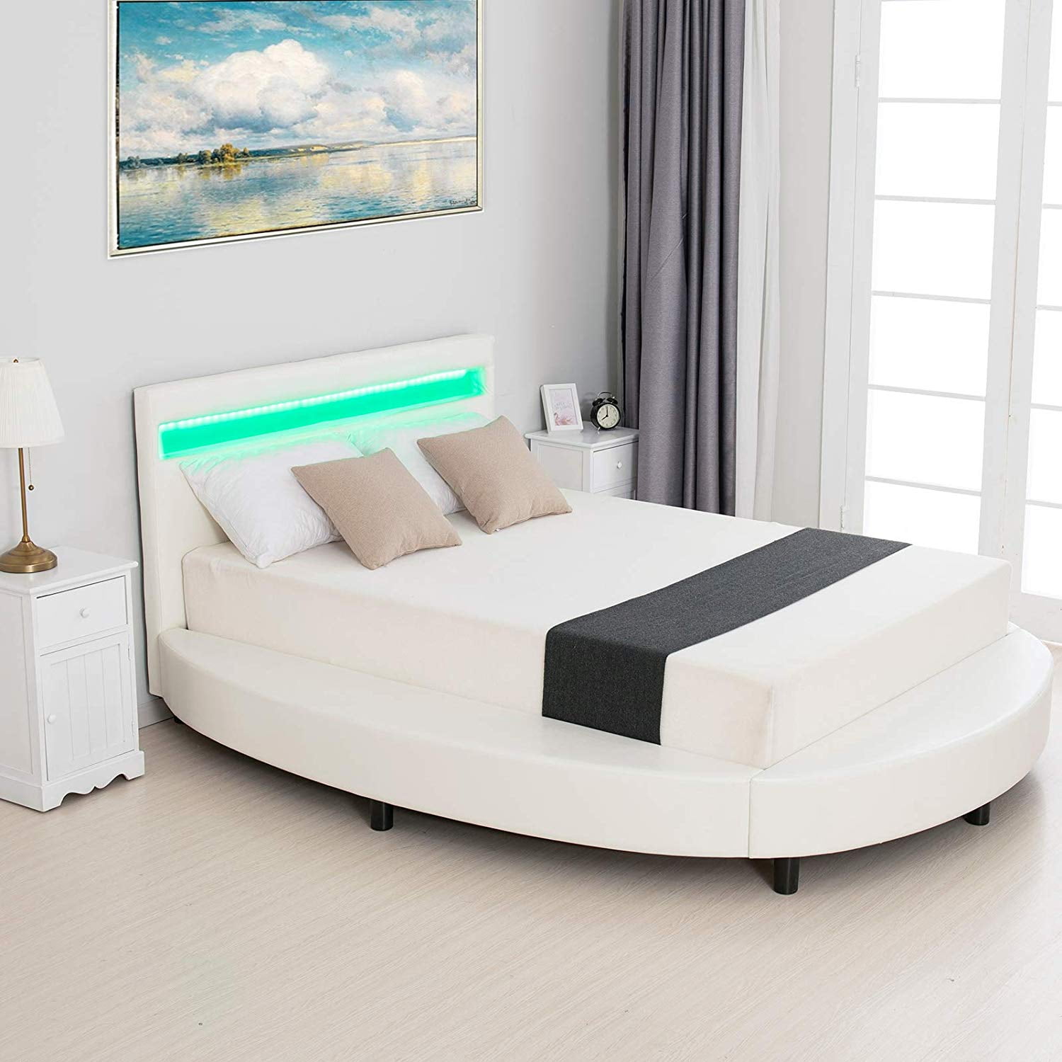 Mecor round led bed deals
