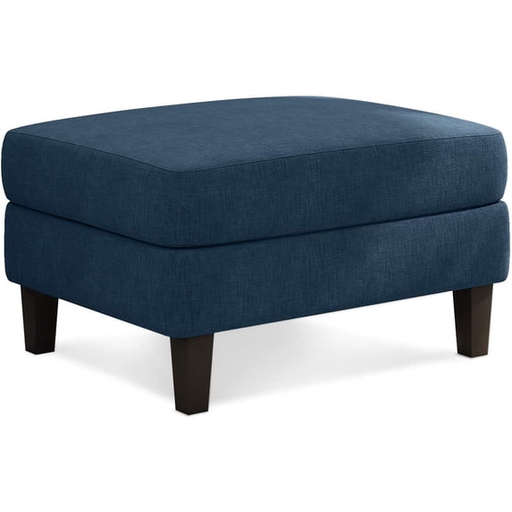 Mecor Ottoman Footrest 30 Inches, Fabric Bench Couch Furniture, Wooden Legs, Rectangular Ottoman, Footstool for the Living Room, Entryway, Bedroom, Contemporary ( Blue )