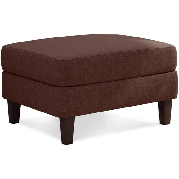 Mecor Ottoman Footrest 30 Inches, Fabric Bench Couch Furniture, Wooden Legs, Rectangular Ottoman, Footstool for The Living Room, Entryway, Bedroom, Contemporary ( Brown )