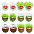 thumbnail image 1 of Mecorevxz 12 Pcs Red and Green Christmas Ornaments DIY Flat Ball Christmas Ornaments with Fuzzy Hair Glitter Plastic Babules Suitable for Xmas Tree,Home Decor, 1 of 7