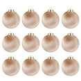 thumbnail image 1 of Mecorevxz 12 Pcs Velvet Christmas Ball Ornaments Large Flocked Christmas Tree Hanging Ornaments Shatterproof Flocked Decorative Balls for Xmas Tree Decorations 2.36inch(Khaki), 1 of 8