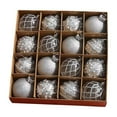 thumbnail image 1 of Mecorevxz 12Pcs 2.36 Inch Christmas Balls Ornaments Christmas Tree Decorations Glitter Pearl Sequin Plastic Balls Decorations Ornaments for Xmas Holiday Party(Silver), 1 of 7
