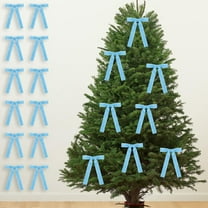 Mecorevxz 12Pcs Velvet Bows for Christmas Tree, Bows for Christmas Tree, Garland Velvet Bow Ornaments for Christmas Tree Decorations(Blue)
