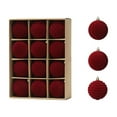 thumbnail image 1 of Mecorevxz 12Pcs Velvet Christmas Tree Balls 2.36 Inch Xmas Flocked Balls Ornaments for Xmas Tree Hanging Decor,Christmas Gifts(Red), 1 of 8