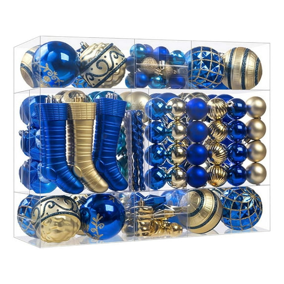 Mecorevxz 150Pcs Christmas Balls Decorations Set 2.36Inch Shatterproof Christmas Balls Ornaments for Christmas Tree Ornaments,Home Decor,Blue