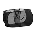 thumbnail image 1 of Mecorevxz 19.86GAL Foldable Laundry Basket Mesh Hamper Compartments Handles 2 Grids Suitable for Dorm Home Travel(Black), 1 of 6