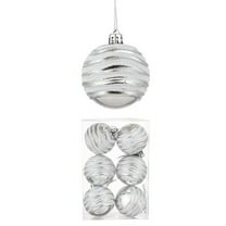 Mecorevxz 2.36" Shatterproof Silver Christmas Balls - 6 Pcs Glitter Ornaments for Xmas Tree,Wedding & Party Decoration