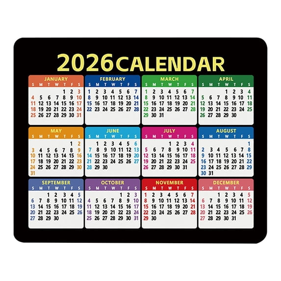 Mecorevxz 2026 Calendar Mouse Pad Compact Desk Mat Suitable for Office Use Calendar Mouse Pad(A)