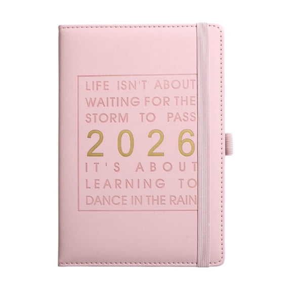 Mecorevxz 2026 Large Agenda 365 Day Daily Planner Management Record Notes Schedule Planner Use January to December 2026 Planner with Hourly Plan Calendar(Pink)
