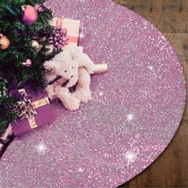 Mecorevxz 24 Inch Christmas Tree Skirt Sequins Xmas Tree Skirt Soft Velvet Christmas Tree Skirts Christmas Tree Ornaments for Xmas Round Fabric Tree Cover Skirt Sequin Metal Tree Base(Pink)