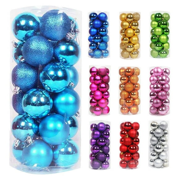 Mecorevxz 24Pcs Christmas Ball Ornaments Shatterproof Christmas Ornaments Set Decorations for Xmas Tree Balls 40mm/1.57" (Sky Blue)