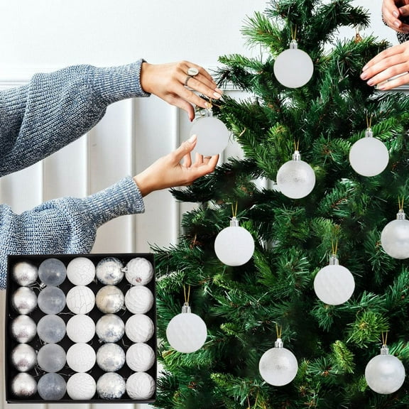 Mecorevxz 25Pcs Christmas Decorations Pendant 2.36Inch Wind Scratch Scratch Crack Painted Christmas Decorations,Christmas Tree Pendant