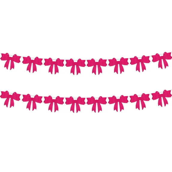 Mecorevxz 2Pcs 9.84Ft Hearts Garland Banner for Valentines Day Decor,Pre-Strung Heart Garland for Birthday Parties, Weddings, Wall Decor for Home,Valentines Day Decorations(Purple)