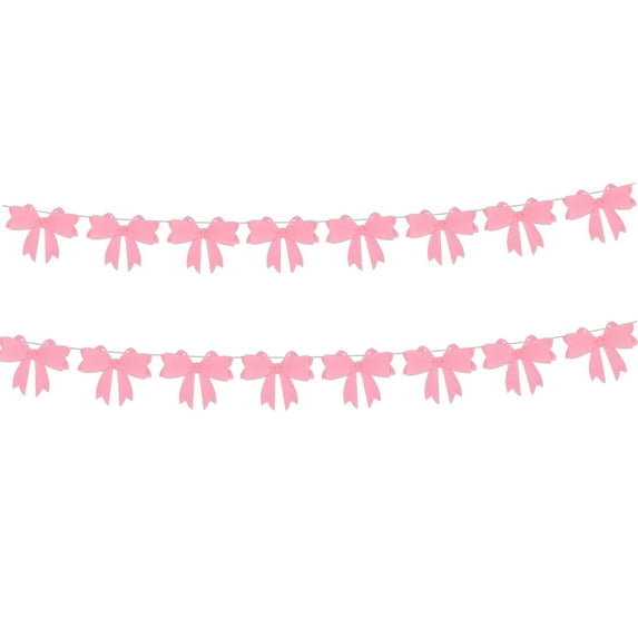 Mecorevxz 2Pcs 9.84Ft Hearts Garland Banner for Valentines Day Decor,Pre-Strung Heart Garland for Birthday Parties, Weddings, Wall Decor for Home,Valentines Day Decorations(Pink)