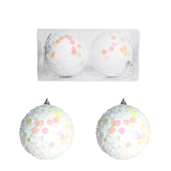 Mecorevxz 2Pcs Christmas Ball Decorations Christmas Tree Glitter Gold Christmas Ball Ornaments Set for Christmas Decor