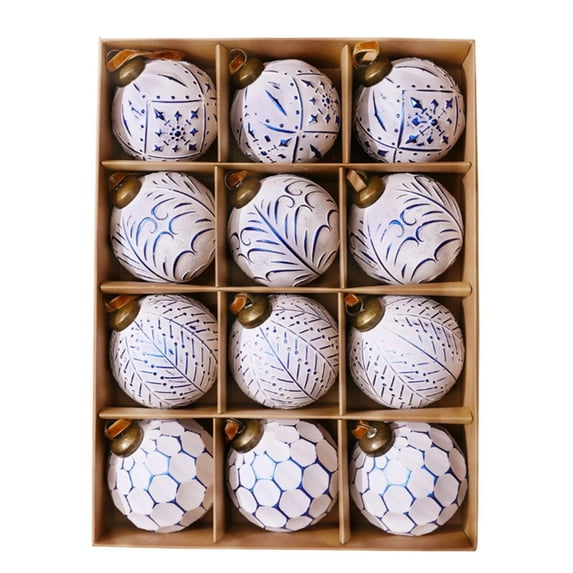 Mecorevxz 3.15" 16Pcs Shatterproof Christmas Ball Ornaments Set,Hand-Painted Holiday Decor for Christmas Tree Decor,Christmas Gifts(F)