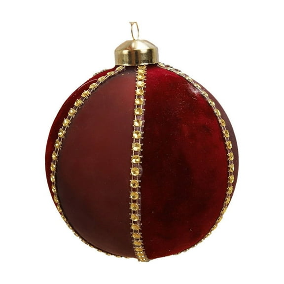 Mecorevxz 3.15" Flocked Christmas Glass Christmas Ball Ornaments Glass Flocked Christmas Tree Ball Ornaments Xmas Balls Set for Holiday Wedding Xmas Tree Decor(Red)