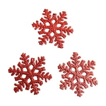 Mecorevxz 3 Pcs Red Snowflake Ornaments Plastic Snow Flakes Ornaments for Winter Christmas Tree Decorations Size Varies Craft Snowflakes