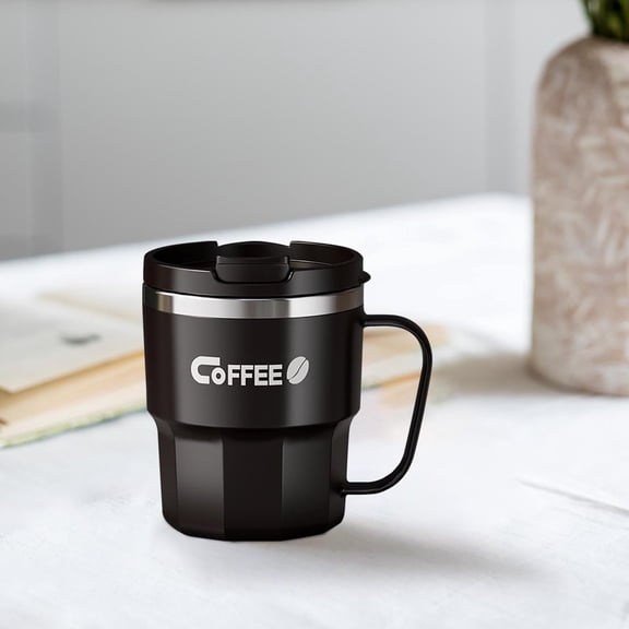 Mecorevxz 304 Stainless Steel Double-layer Mug Home Office Water Cup with Handle Cup(B)