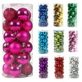 thumbnail image 1 of Mecorevxz 30mm Xmas Tree Ball Bauble Hanging Home Party Tree Ornament Decorated Ball for Christmas Decor (Hot Pink), 1 of 7