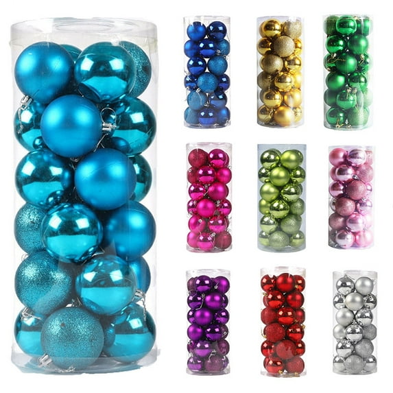 Mecorevxz 30mm Xmas Tree Ball Bauble Hanging Home Party Tree Ornament Decorated Ball for Christmas Decor (Light Blue)