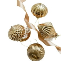 Mecorevxz 4 Pcs Sophisticated Glass Irregular Shaped Christmas Balls Vintage Glass Ornaments Suitable for Xmas Tree Decor,Christmas Gifts(A)