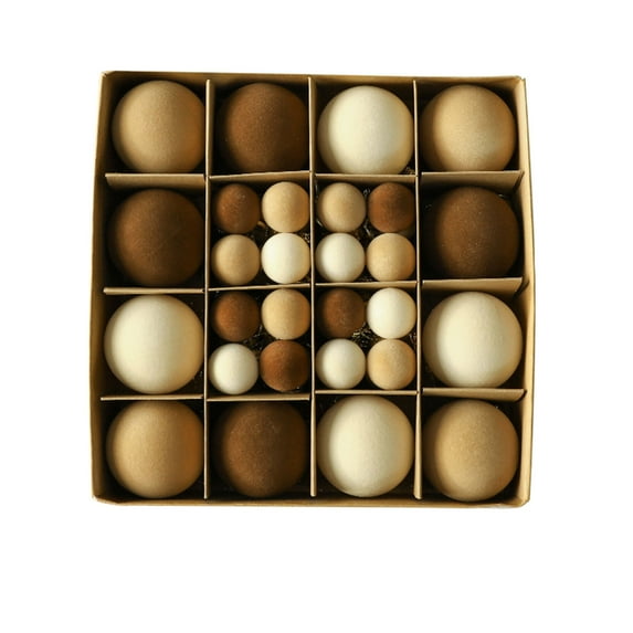 Mecorevxz 44 PCS Velvet Christmas Ball Ornaments Set 6cm/3cm Small Shatterproof Flocked Hanging Balls for Xmas Tree Plastic Baubles Decoration for Holiday Party Wedding Decor Supplies (Brown)