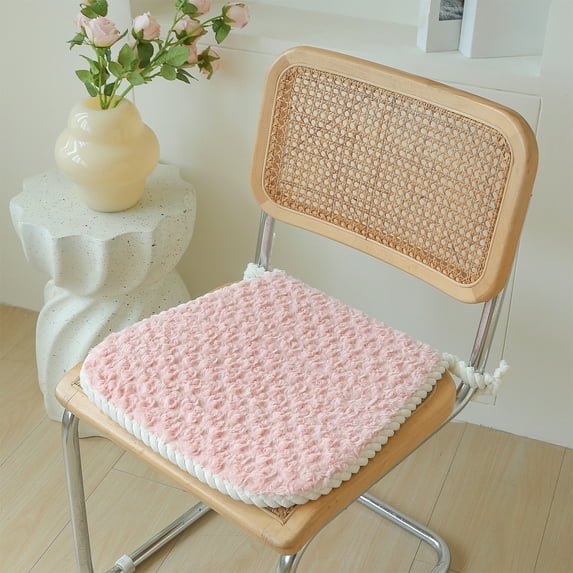 Mecorevxz 45x42cm Plushes Chair Cushion and Winter Seat Cushion for Home Decor(Pink)
