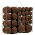 thumbnail image 1 of Mecorevxz 46Pcs 1.57"/2.36"/3.15" Velvet Christmas Balls Flocked Christmas Tree Ornaments Plastic Balls Xmas Decorative Hanging Balls for Xmas Tree Party Decorations,Brown, 1 of 9