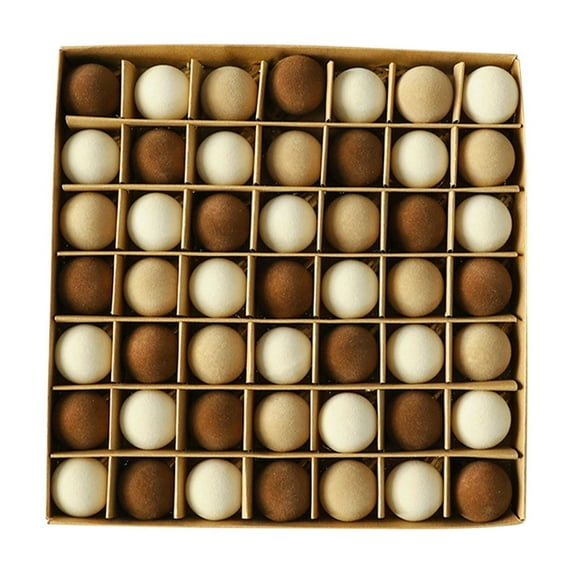 Mecorevxz 49 PCS Velvet Christmas Ball Ornaments Set 1.2 Inch Small Shatterproof Flocked Hanging Balls for Xmas Tree Plastic Baubles Decoration for Holiday Party Wedding Decor Supplies (Brown)