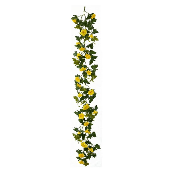 Mecorevxz 5.91Ft Artificial Flower Vines with 33 Roses Wall Hanging Artificial Flower Decoration(Yellow)