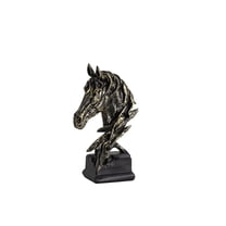 Mecorevxz 5" Animal Horses Head Bust Table Sculpture Retro Resin Home Decor Statue for Bedroom,Living Room,Dining Desk,Office,Study and Coffee Tables(Black)
