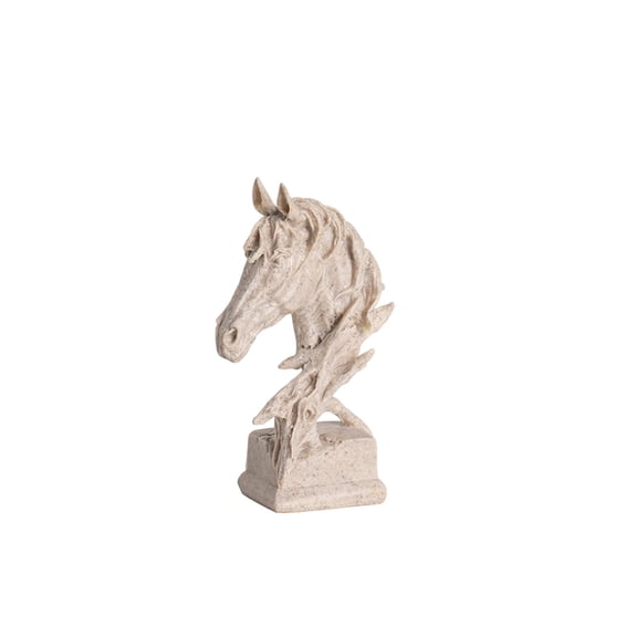 Mecorevxz 5" Animal Horses Head Bust Table Sculpture Retro Resin Home Decor Statue for Bedroom,Living Room,Dining Desk,Office,Study and Coffee Tables(White)