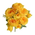 thumbnail image 1 of Mecorevxz 5 Branches Philippos Rose Bouquet Simulated Silk Flower Rose Table and Home Decor Artificial Flowers Wedding Bridal Bouquet,Valentines Day Decorations（Yellow）, 1 of 6