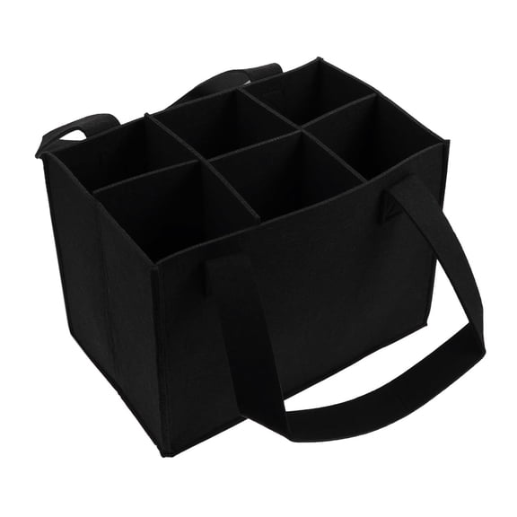Mecorevxz 6 Bottle Wine Bag with Divider Travel Insulated Wine Carrying Case Cooler Tote Bag with Handle Great Suitable for Picnic Beach Days Party(Black)