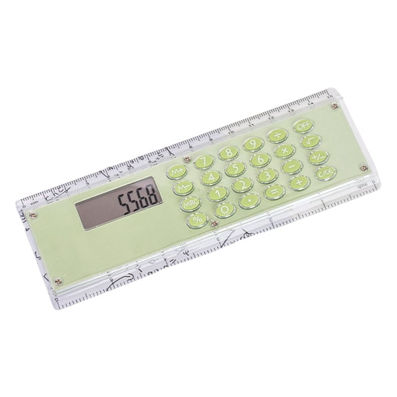Mecorevxz 6 Inch Calculator Ruler With Basic Math Operations Measuring Tools Standard Ruler for Office Home Use(Green)