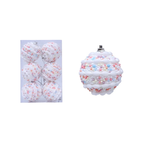 Mecorevxz 6Pcs Christmas Decorations 2.36Inch Foam Christmas Balls Hanging Christmas Balls Decoration Colorful Balls for Christmas Tree Decor