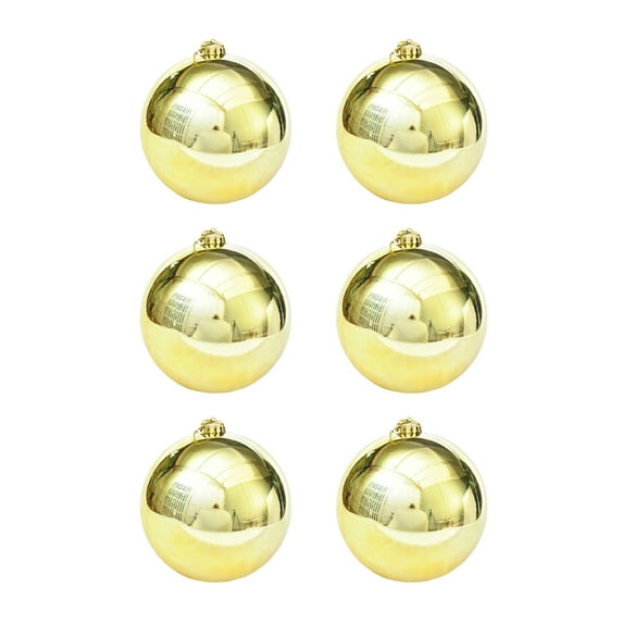 Mecorevxz 6Pcs Gold Christmas Hanging Balls Christmas Shatterproof Ornaments for Party Christmas Tree Decor,3.9inch