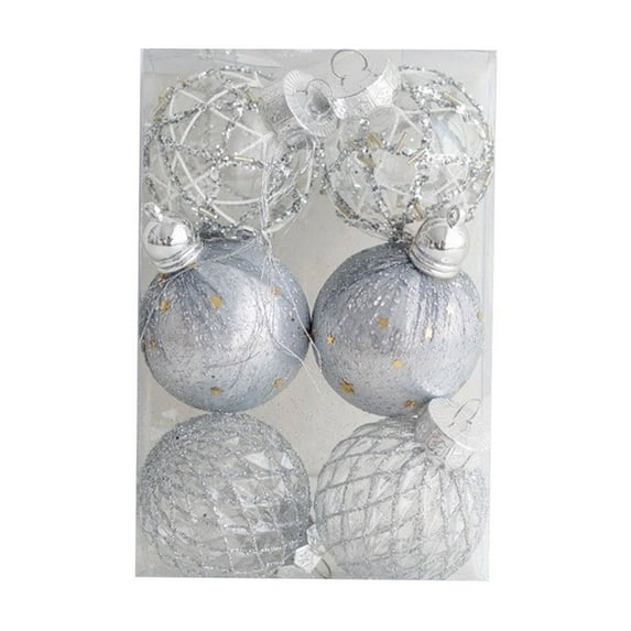 Mecorevxz 6Pcs White Ornaments for Christmas Tree Holiday Xmas Decorations, Shatterproof Plastic 3.15 Balls for Christmas Decorations