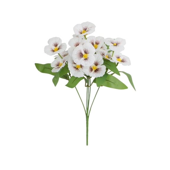 Mecorevxz Artificial Pansy Flowers Fake Flowers for Hotel Decoration Wedding and Home Decor Creatives Ornaments Silk Flowers Suitable for Easter Decor(White)
