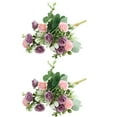thumbnail image 1 of Mecorevxz Artificial Roses Flowers Fake Silk Rose Bouquet 15 Heads 2 Packs of Realistic Blossom Roses for Valentines Day Wedding Party Decorations(Purple), 1 of 7
