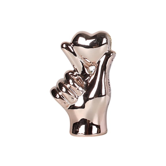 Mecorevxz Aureate Ceramic Valentines Day Heart Gesture Ornament Concise Desktop Living Room TV Cabinet Decor Valentines Day Gesture Ornament(Rose Gold)
